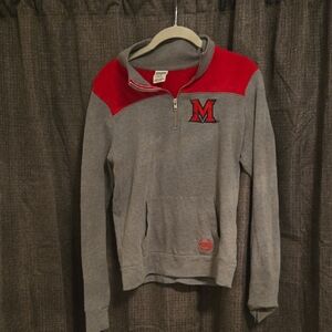 Victoria's Secret Gray and Red Zip-Up Sweatshirt